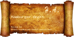 Hamburger Anett névjegykártya